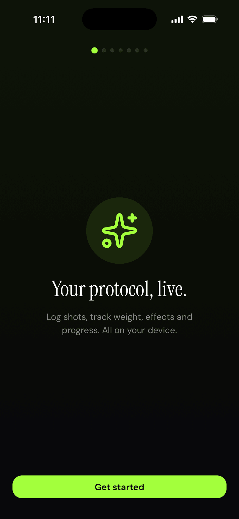 Welcome screen: Your protocol, live.