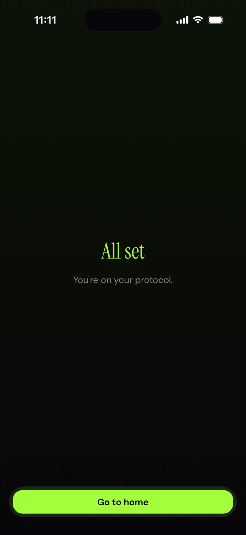 All set: you're on your protocol.