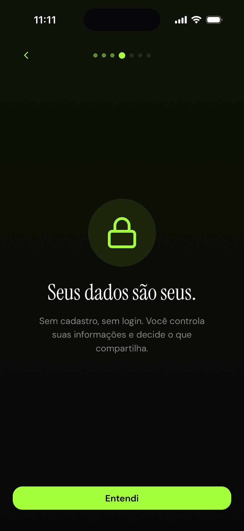 Privacidade: seus dados são seus, sem cadastro e sem login.